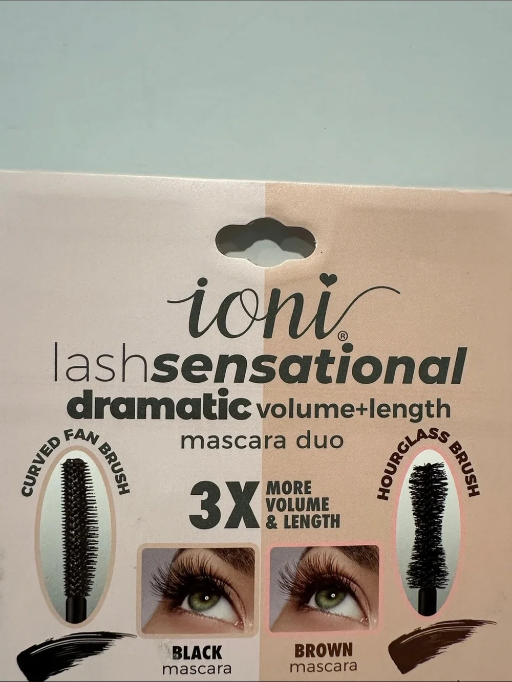 Ioni (2) pack 3X Volume & Length Black and Brown Mascara.